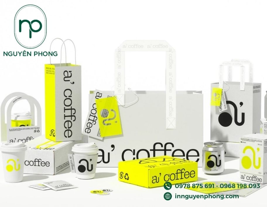 Mẫu túi giấy đựng cà phê in đồng bộ 